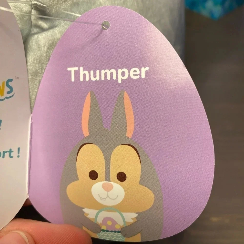 Disney Easter Squishmallow Thumper Bunny 10 Inch Plush Holding Easter Basket NWT
